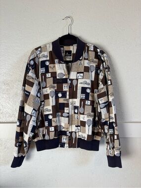 Vintage 90s Liz Sport Tennis Jacket in Brown & Navy